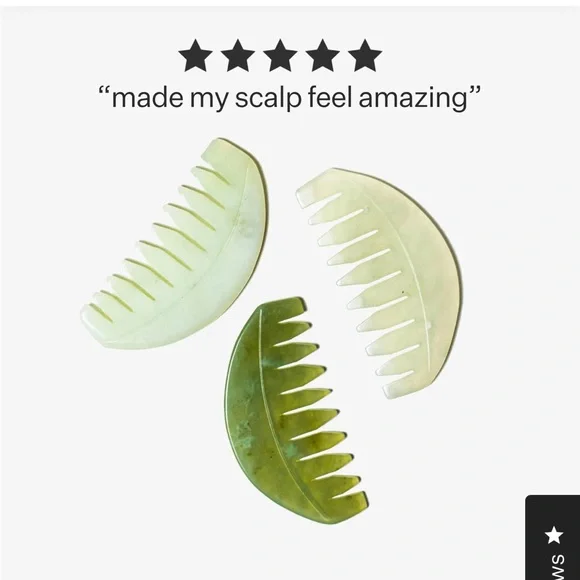 ACT + ACRE NEW Gua Sha Scalp Comb Tool Natural Jade - Picture 6 of 9